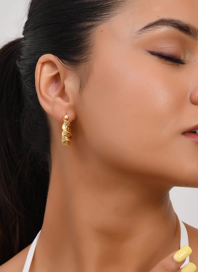Gold Plated Hoops Festive Wear