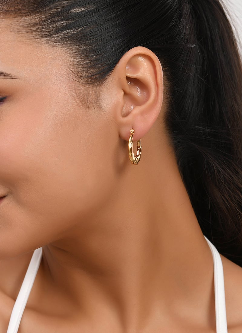 Gold Plated Hoops Festive Wear
