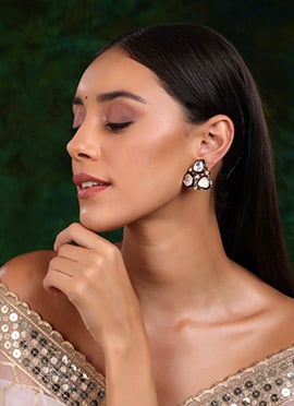 Gold Plated Kundan And Meenakari Studs