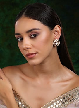 Gold Plated Kundan And Stone Work Studs