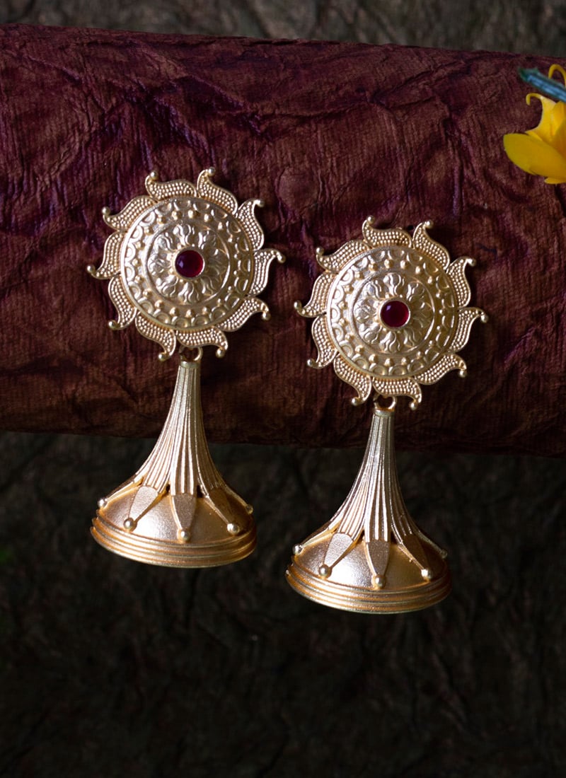Gold Plated Kundan Danglers