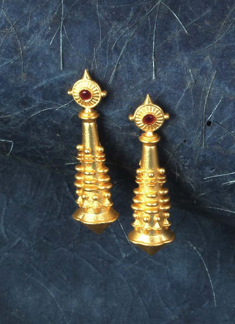 Gold Plated Kundan Danglers Festive Wear