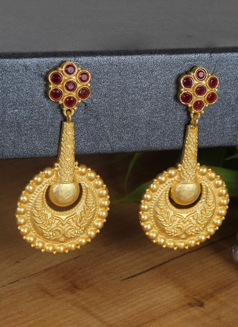 Gold Plated Kundan Danglers Festive Wear