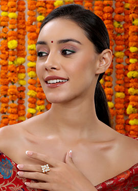 Gold Plated Kundan Studded Ring