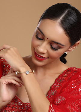 Gold Plated Kundan Studded Stone Work Kada