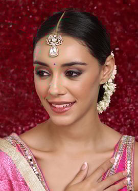 Gold Plated Maangtikka With Kundan And Stone Work
