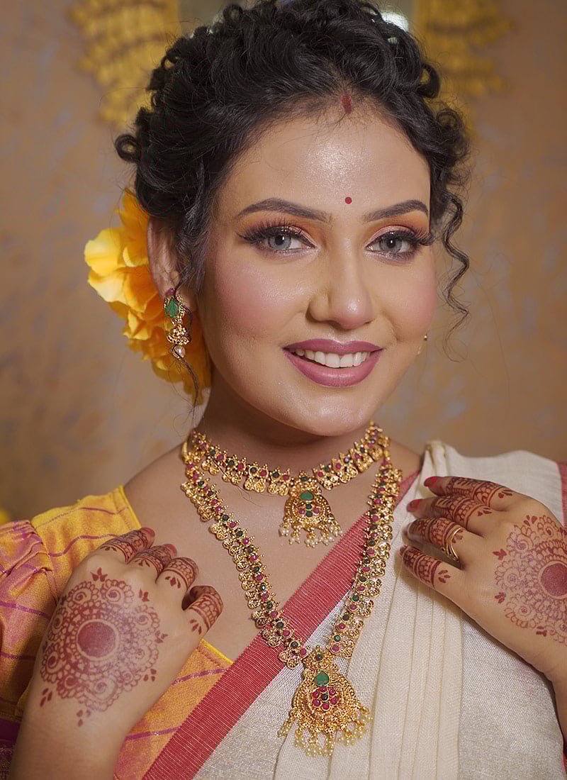 Gold Plated Multicolor Kundan And Beads Embossed Classy Necklace Sets Wedding Wear