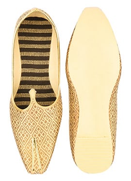 Gold Silk Jacquard Mojri
