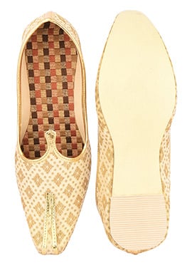 Gold Silk Jacquard Mojri