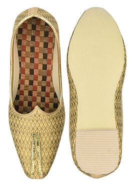 Gold Silk Jacquard Mojri
