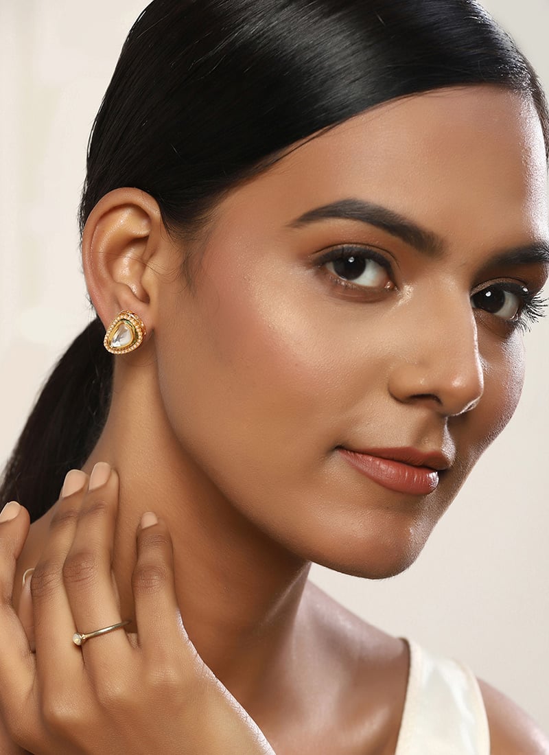 Gold Stone Studs Festive Wear