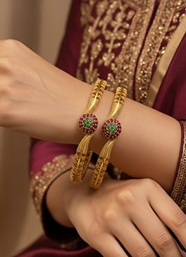 Gold Stones Bangles