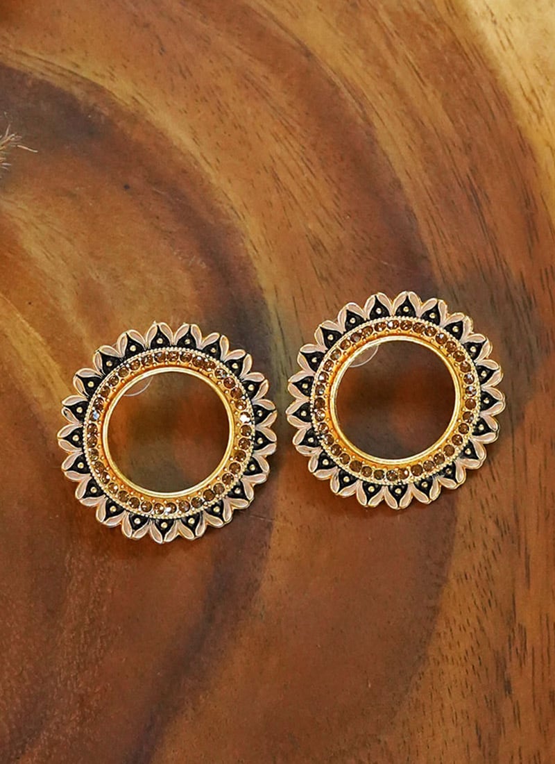 Gold Stones Drops Festive Wear