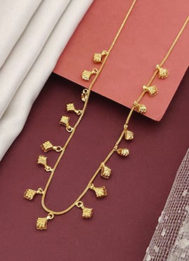 Gold Tone Minimal Pendant Chain For Women