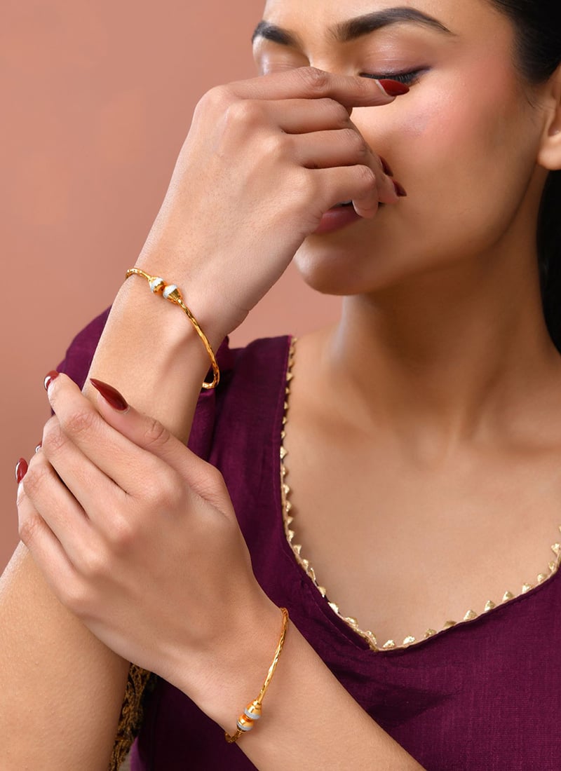 Golden Bangle Set For Women Festive Wear