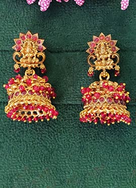 Golden Beads Charming Jhumka