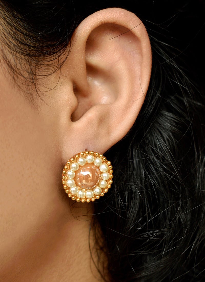 Golden Beads Studs After Six Wear