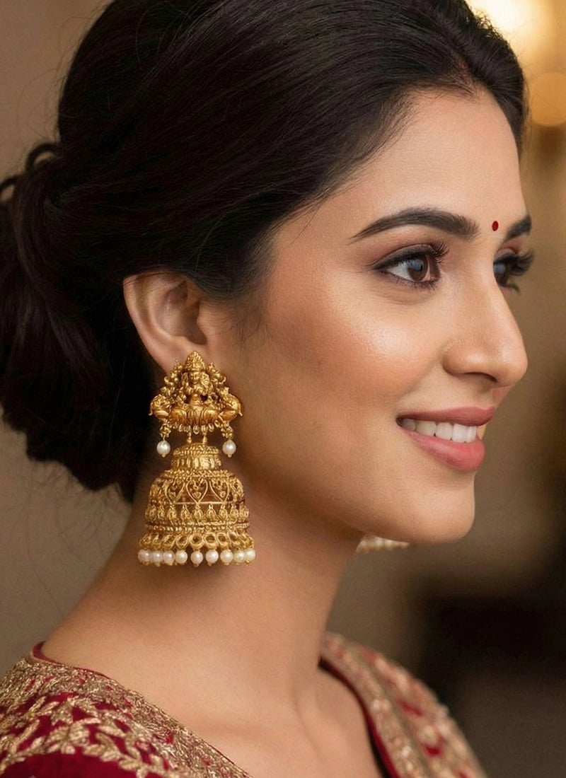 Golden Beads Stunning Jhumka