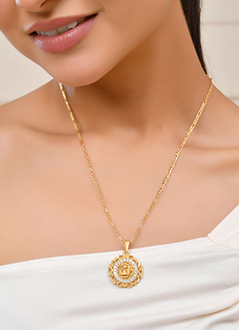 Golden Elegant Pendent Set For Women