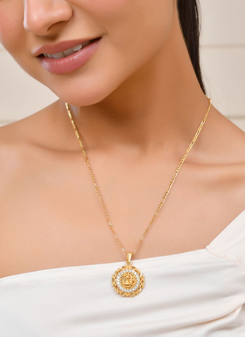 Golden Elegant Pendent Set For Women  After Six Wear