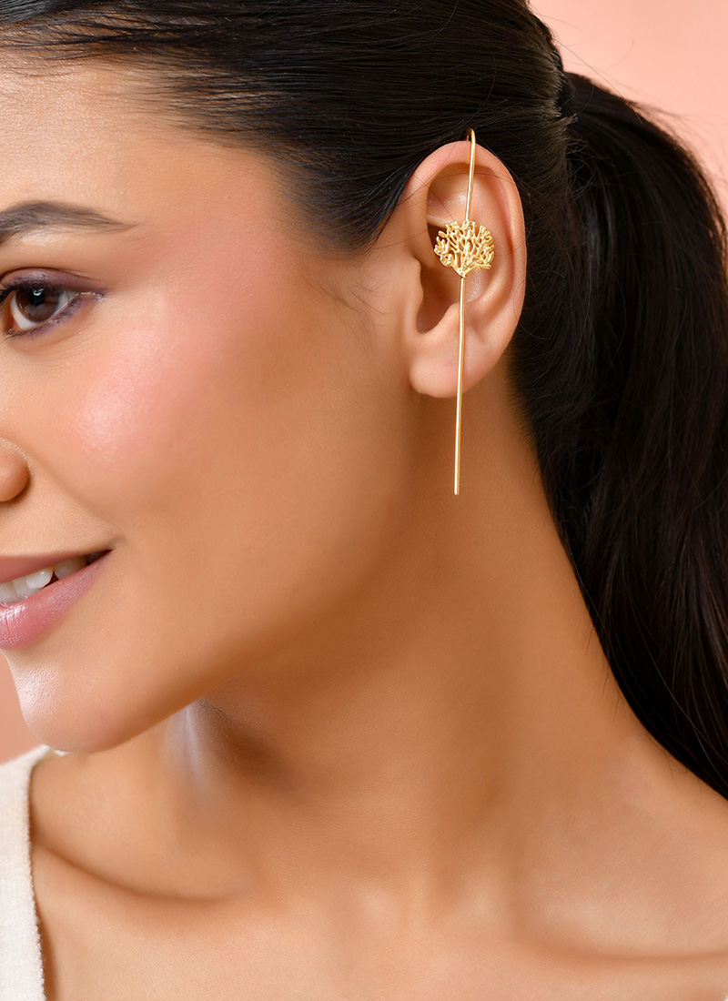 Golden Floral Ear Cuff  After Six Wear