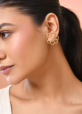 Golden Floral Stud