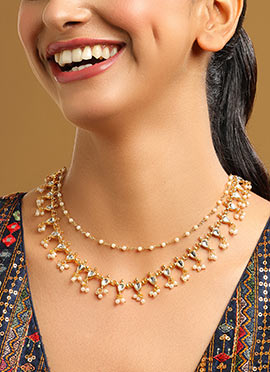 Golden Kundan Beaded Necklace