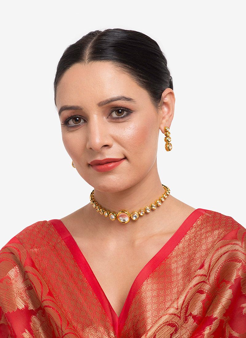 Golden Kundan Choker Wedding Wear