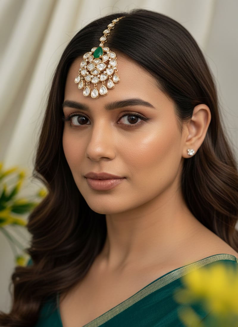 Golden Kundan Traditional Mangtikka