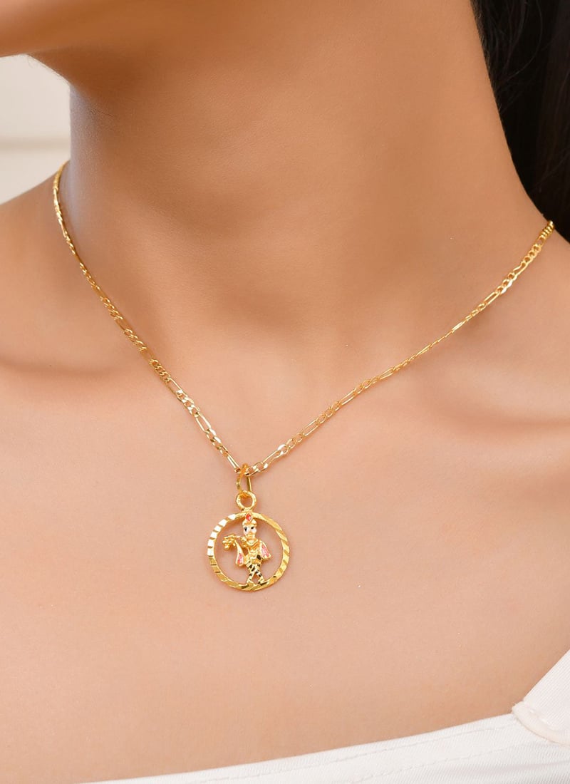 Golden Mesmerizing Pendent Set For Women  After Six Wear