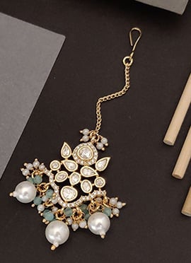 Golden Moti And Stone Radiant Mangtikka