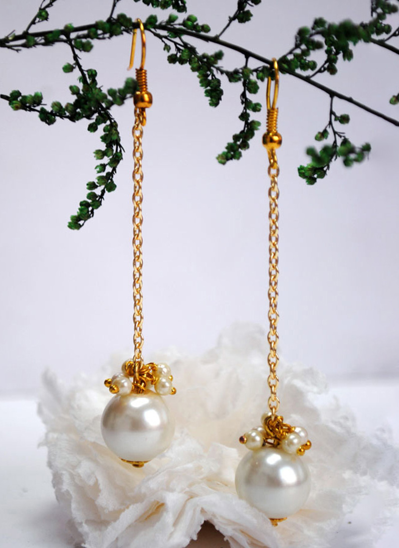 Golden Moti Danglers