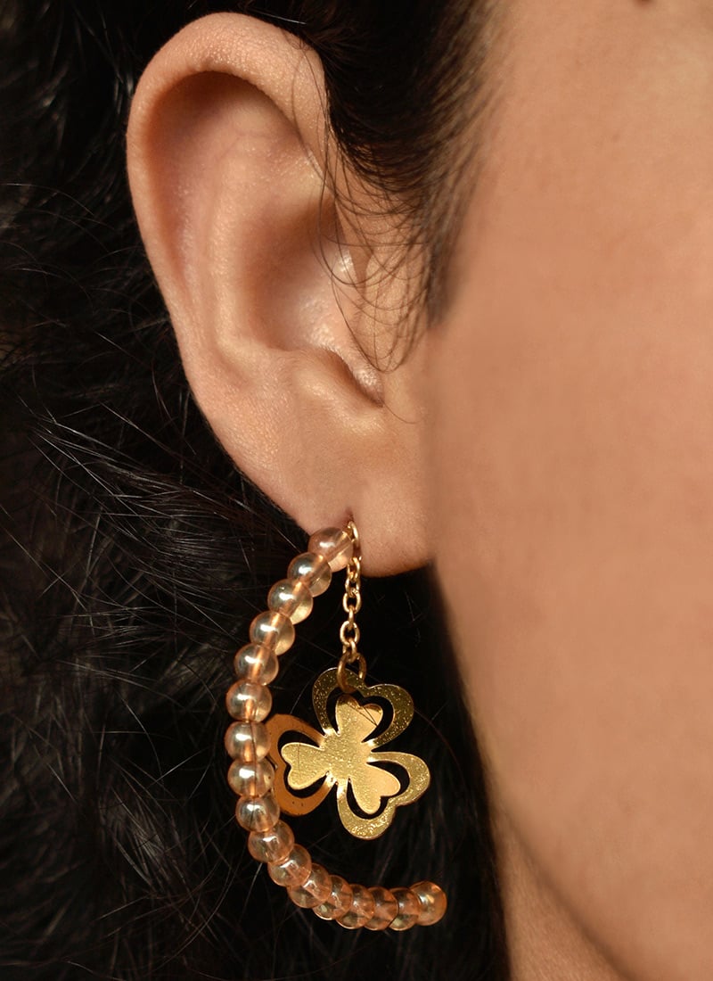 Golden Moti Hoops After Six Wear