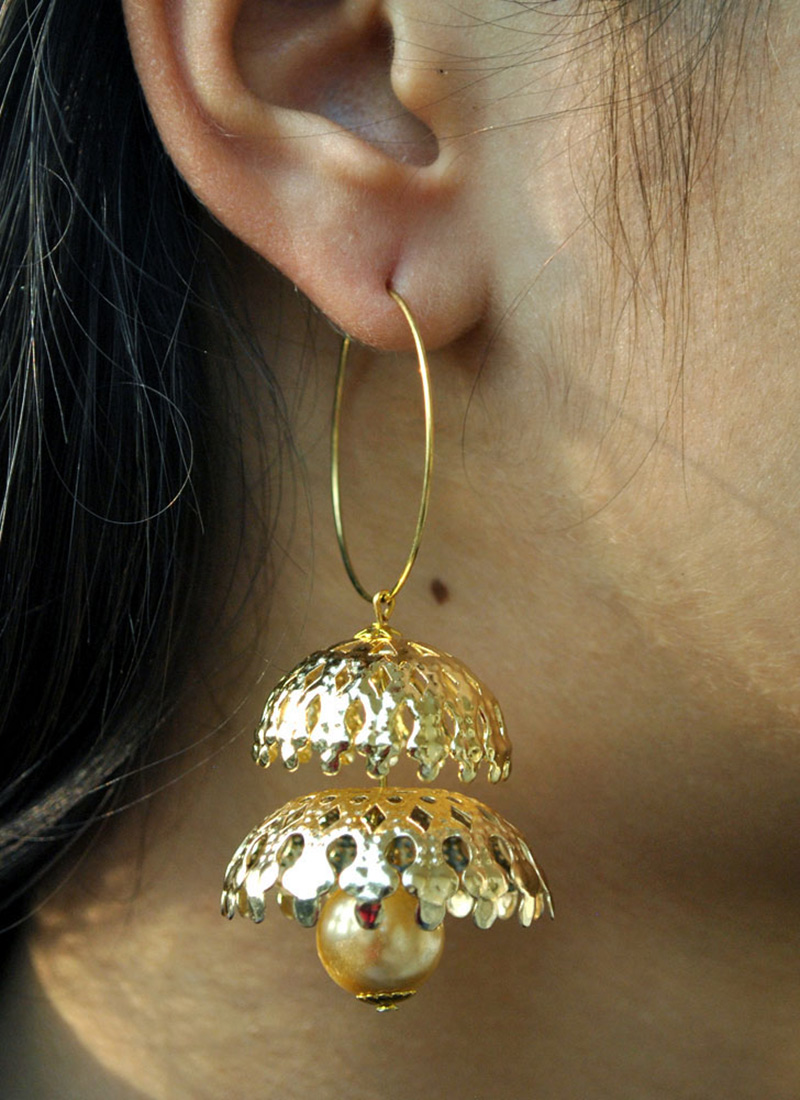 Golden Moti Jhumka