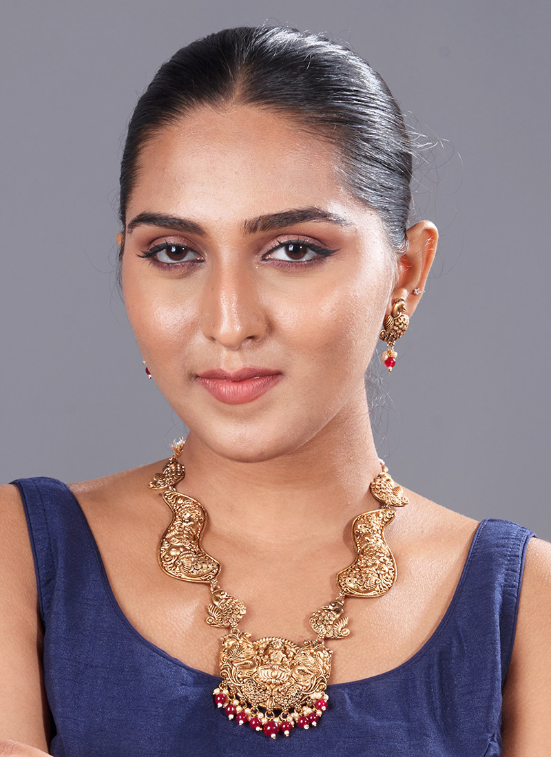 Golden Moti Necklace Festive Wear