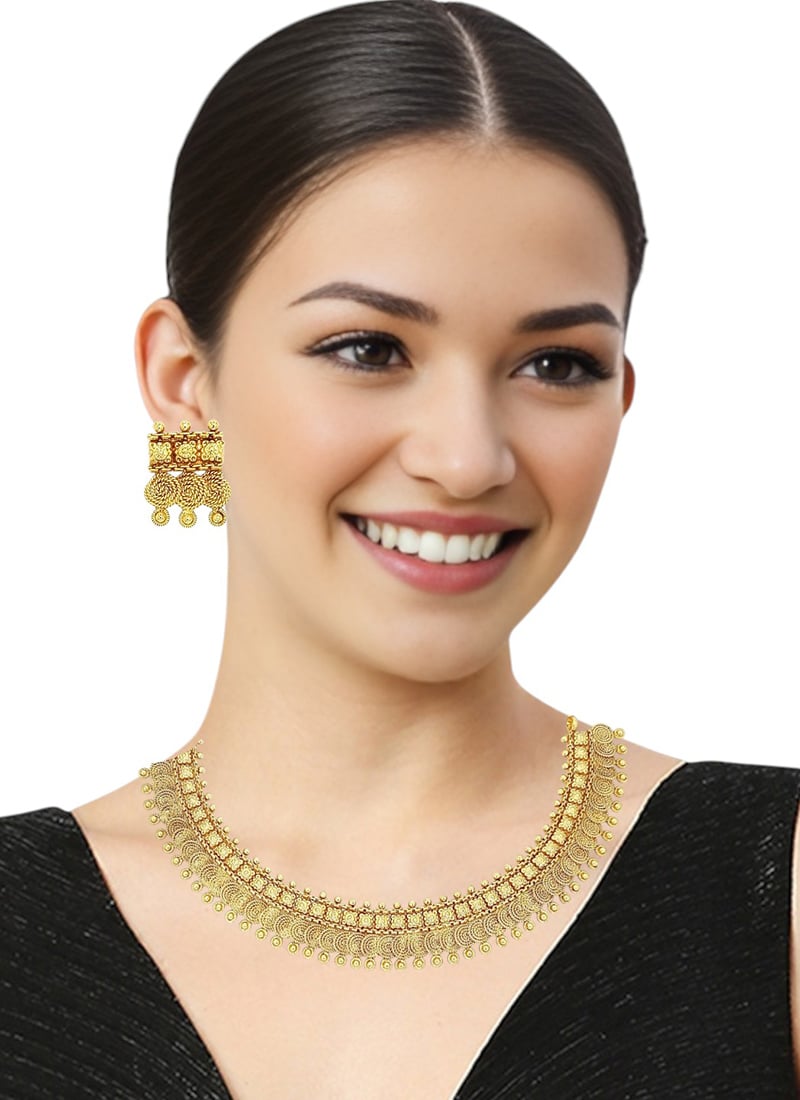Golden Necklace Set Festive Wear