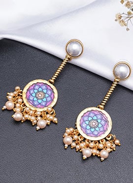 Golden Pearl Danglers