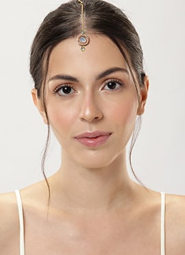 Golden Plated Kundan And Stone Work Mangtikka