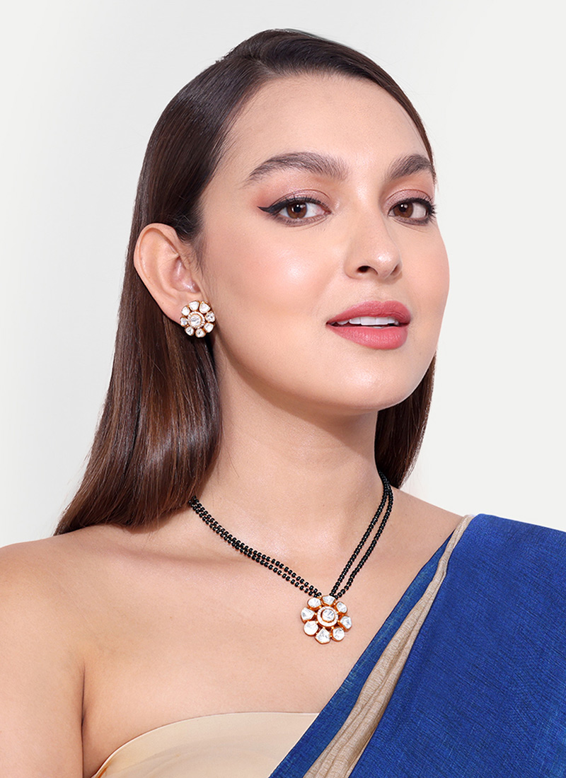 Golden Plated Kundan Beads Mangalsutra