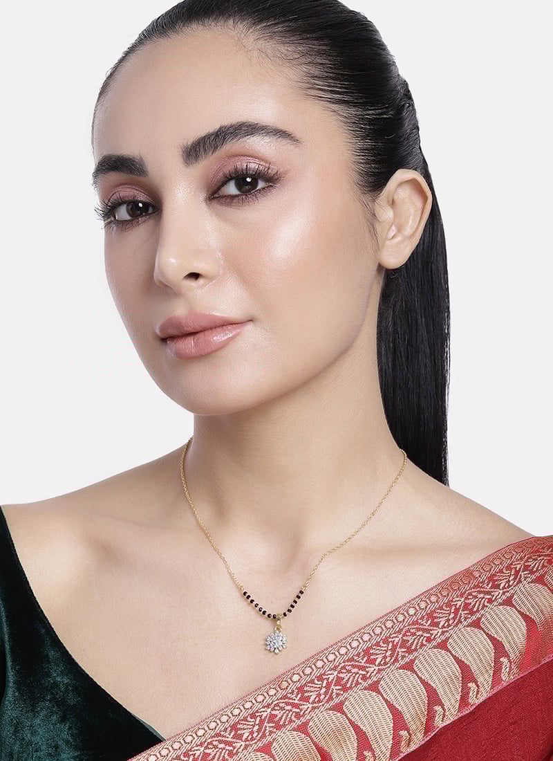 Golden Plated Stone And Beads Mangalsutra