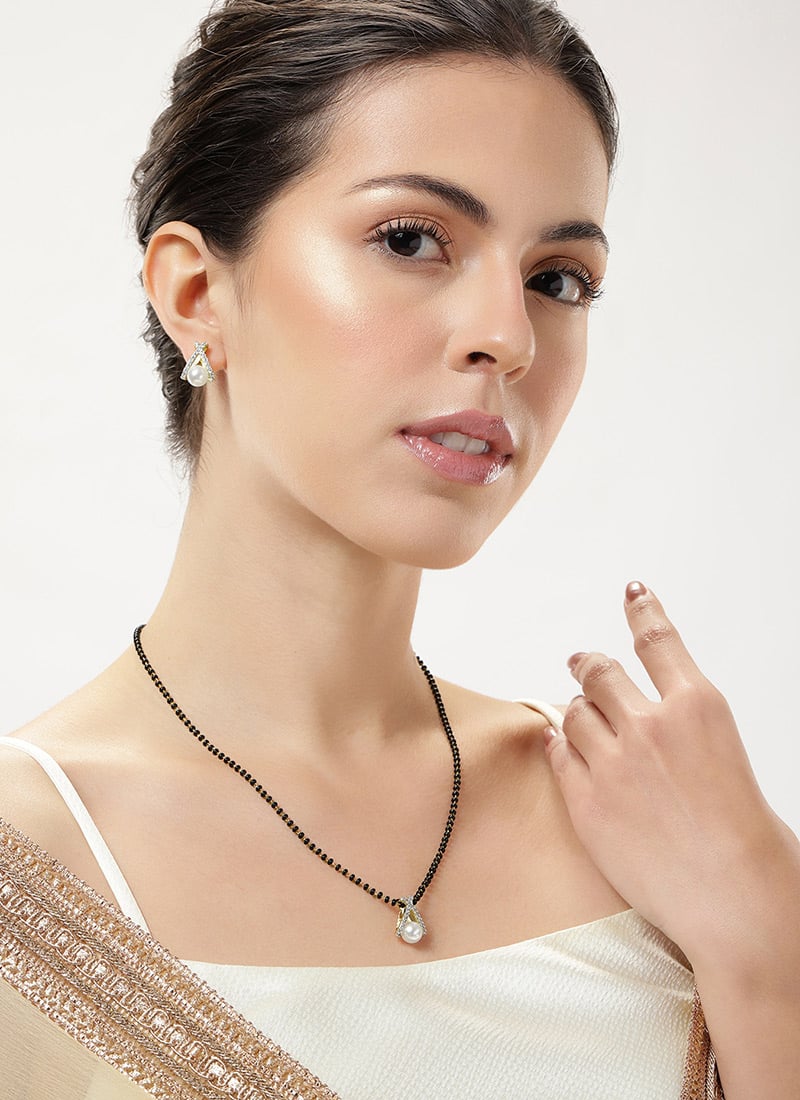 Golden Plated Stone And Beads Mangalsutra