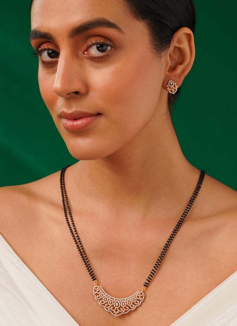 Golden Plated Stone And Beads Mangalsutra