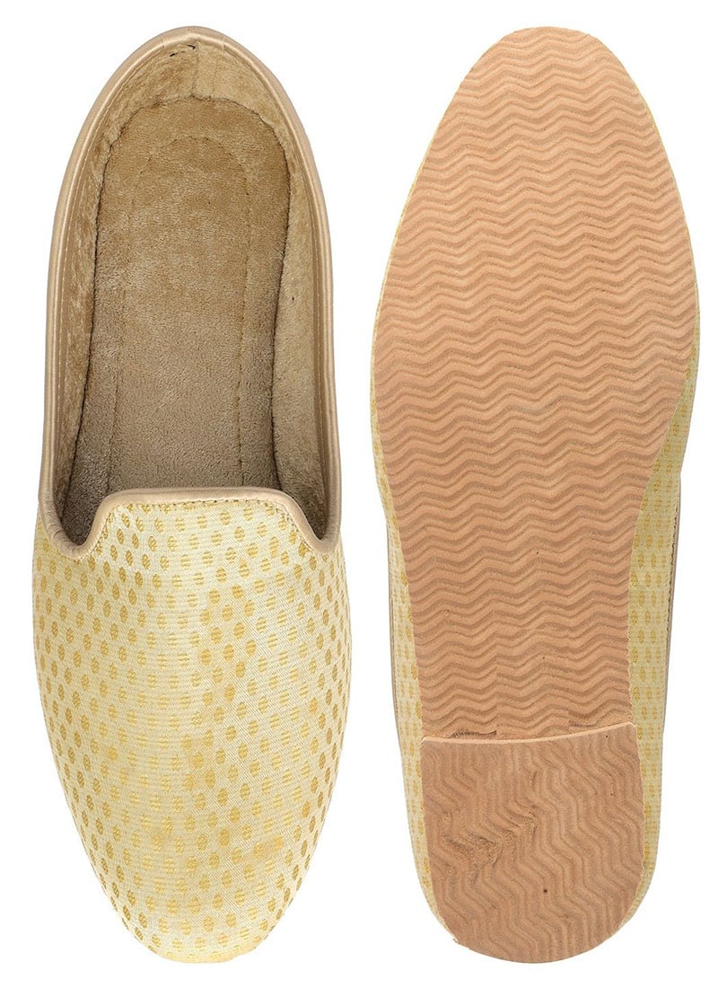 Golden Printed Mojri For Men