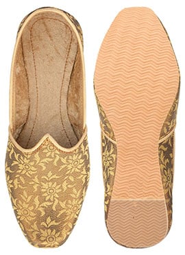 Golden Printed Mojri For Men