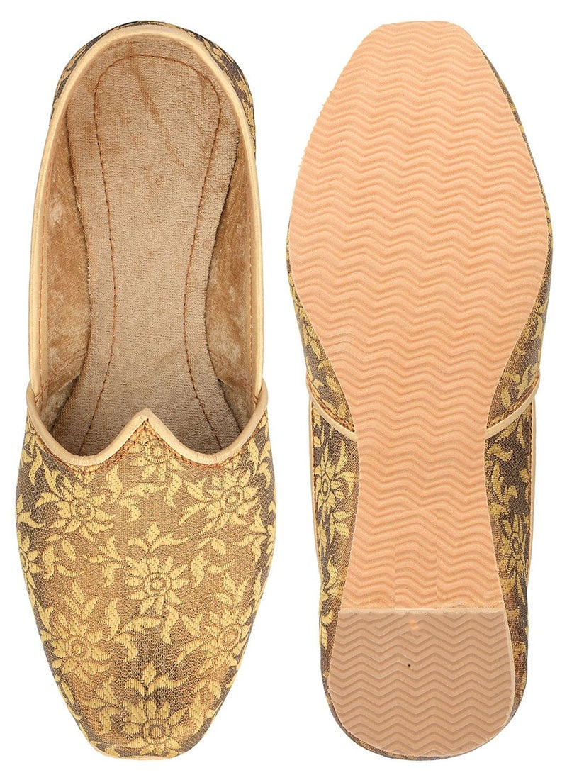 Golden Printed Mojri For Men