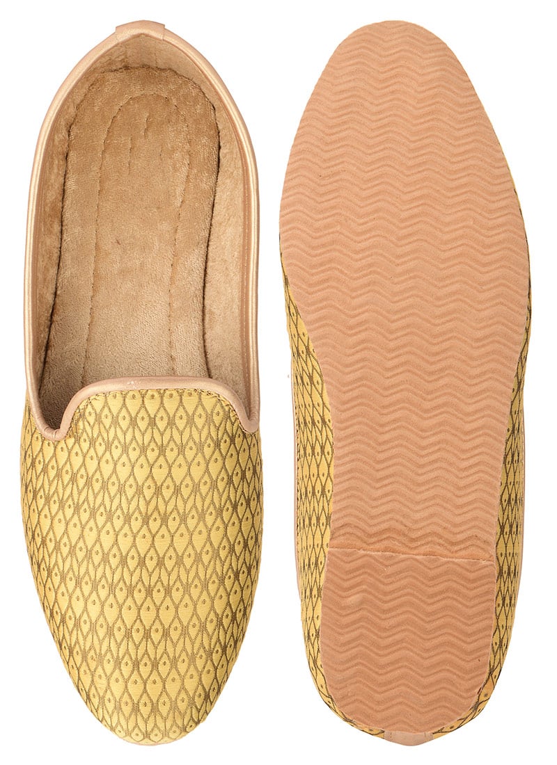 Golden Printed Mojri For Men