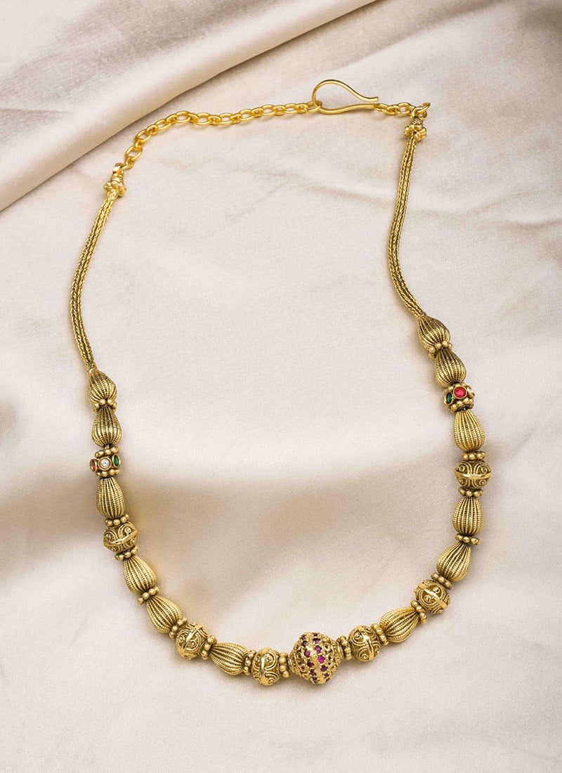 Golden Regal Kundan Necklace Festive Wear