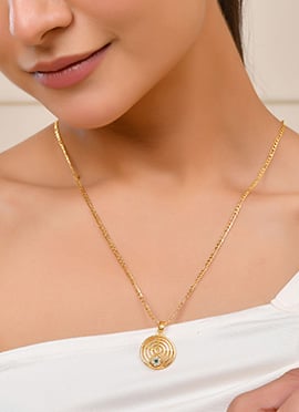 Golden Stone Work Timeless Pendent Set For Women