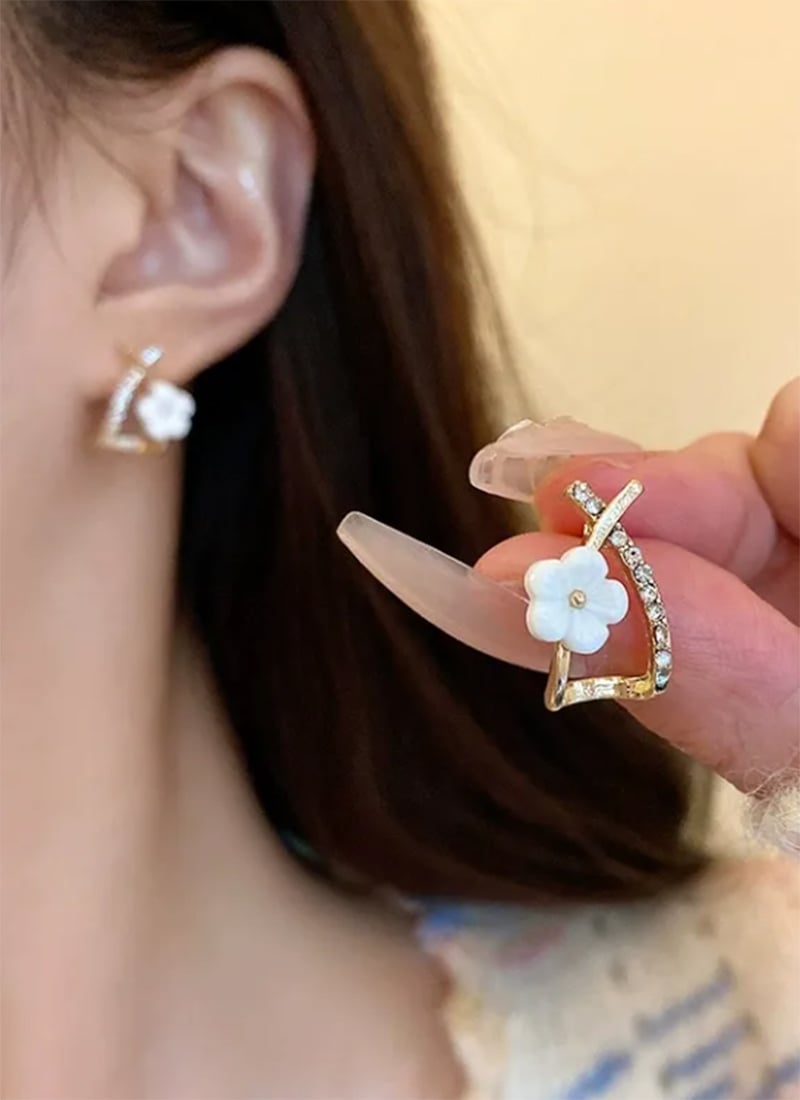 Golden Stones Beautiful Studs After Six Wear