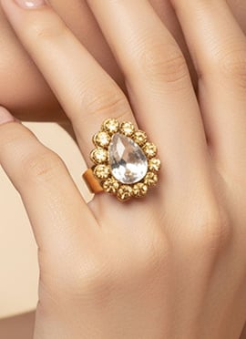 Golden Stones Kundan Ring